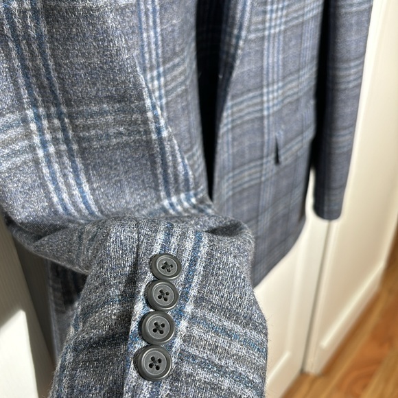 JB Britches Grey & Navy plaid Sport Coat - Picture 2 of 6